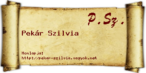 Pekár Szilvia névjegykártya