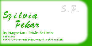 szilvia pekar business card